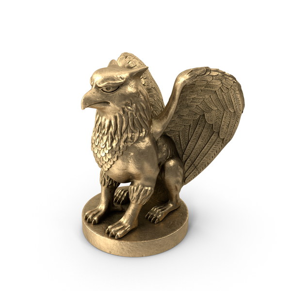 Griffin Statue Gold PNG & PSD Images