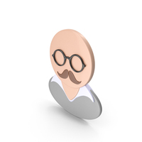 Bald Men Icon With Moustache And Glasses PNG & PSD Images