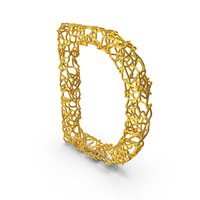 Golden Wire Letter D PNG & PSD Images