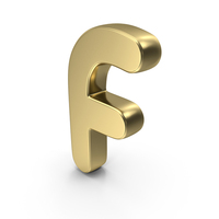 Font Cute F Gold PNG & PSD Images