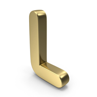 Gold Font Cute Letter L PNG & PSD Images