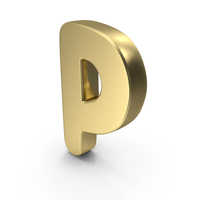 Gold Font Cute Letter P PNG & PSD Images