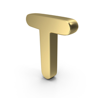 Gold Font Cute Letter T PNG & PSD Images
