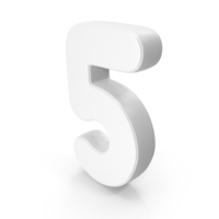 White Font Cute Number 5 PNG & PSD Images