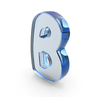 Blue Glass Font Cute Letter B PNG & PSD Images
