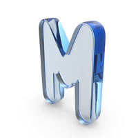 Blue Glass Font Cute Letter M PNG & PSD Images