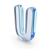 Blue Glass Font Cute Letter U PNG & PSD Images