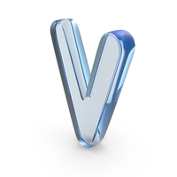 Font Cute V Glass Blue PNG & PSD Images
