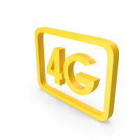 4G ICON YELLOW PNG & PSD Images