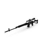 Sniper Rifle Dragunov SVDS with Folding Stock PNG & PSD Images