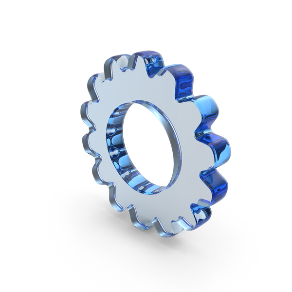 Gear Symbol Glass Blue PNG & PSD Images