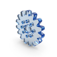 Gear Symbol Glass Blue PNG & PSD Images