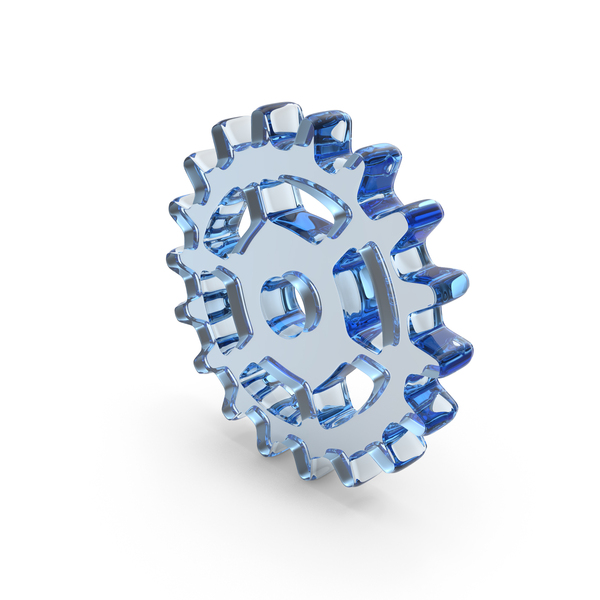 Gear Symbol Glass Blue PNG & PSD Images
