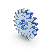 Gear Symbol Glass Blue PNG & PSD Images