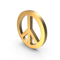 Gold & Silver Peace Symbol PNG & PSD Images