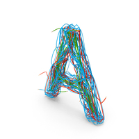 Color Wire Letter A PNG & PSD Images