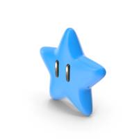 蓝色Mario Star PNG和PSD图像