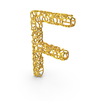 Golden Wire Letter F PNG & PSD Images