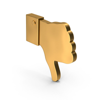 Gold Dislike Symbol PNG & PSD Images