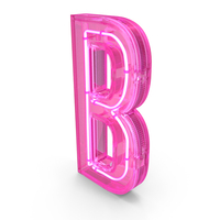 Pink Neon Letter B PNG & PSD Images