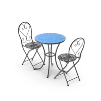 Mosaic Table And Chair Set PNG & PSD Images