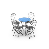Mosaic Table And Chair Set PNG & PSD Images