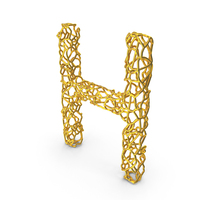 Golden Wire Letter H PNG & PSD Images