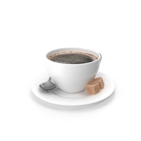 Cup of Coffee with Sugar Cubes PNG & PSD Images
