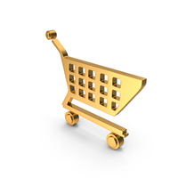 Gold Shopping Trolley Symbol PNG & PSD Images