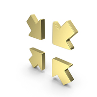 Gold Exit Full Screen Icon PNG & PSD Images