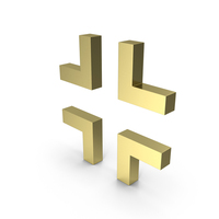 Gold Exit Full Screen Icon PNG & PSD Images