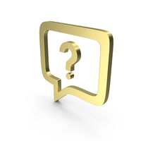 Question Mark Speech Icon Gold PNG & PSD Images