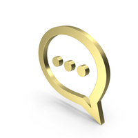 Bubble Speech Message Gold PNG & PSD Images
