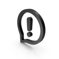 Exclamation Mark Bubble Icon Black PNG & PSD Images