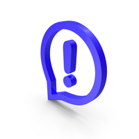 Exclamation Mark Bubble Icon Blue PNG & PSD Images
