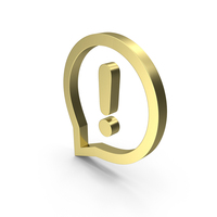 Exclamation Mark Bubble Icon Gold PNG & PSD Images