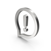 Exclamation Mark Bubble Icon Silver PNG & PSD Images