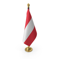 Austria Cloth Flag Stand Gold PNG & PSD Images