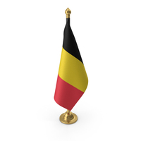 Belgium Cloth Flag Stand Gold PNG & PSD Images
