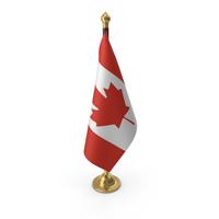 Canada Cloth Flag Stand Gold PNG & PSD Images