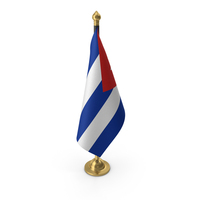 Cuba Cloth Flag Stand Gold PNG & PSD Images