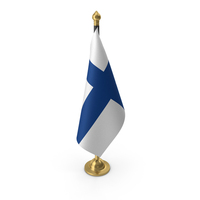 Finland Cloth Flag Stand Gold PNG & PSD Images