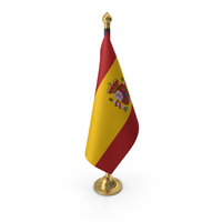 Spain Cloth Flag Stand Gold PNG & PSD Images