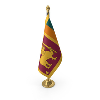 Sri Lanka Cloth Flag Stand Gold PNG & PSD Images