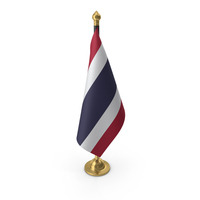 Thailand Cloth Flag Stand Gold PNG & PSD Images