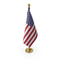 United States Cloth Flag Stand Gold PNG & PSD Images