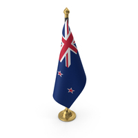 New Zealand Cloth Flag Stand Gold PNG & PSD Images