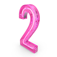Pink Neon Number 2 PNG & PSD Images