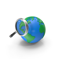 Globe and Magnifying Glass PNG & PSD Images
