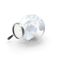 Globe And Magnifying Glass PNG & PSD Images